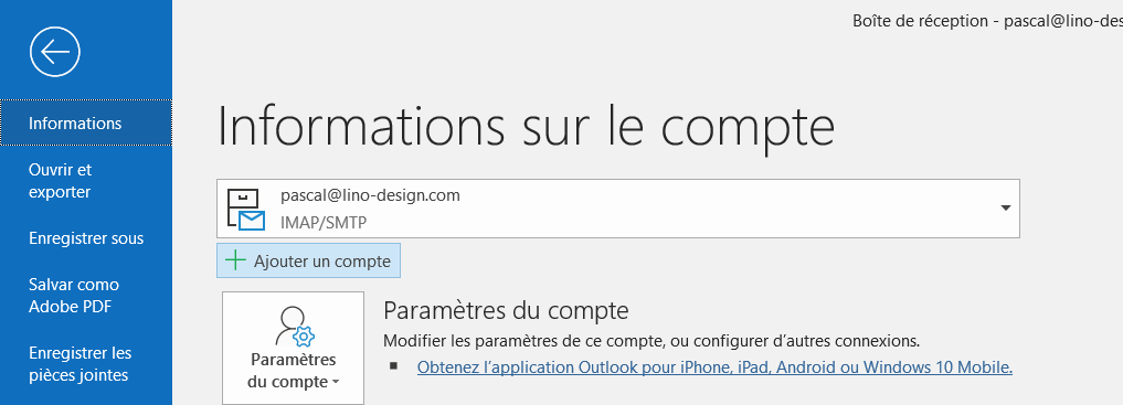 Comment configurer un compte email dans Outlook ? LiNó