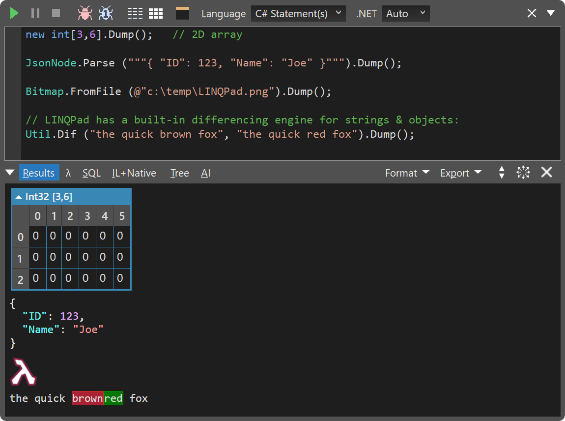 LINQPad - The .NET Programmer's Playground