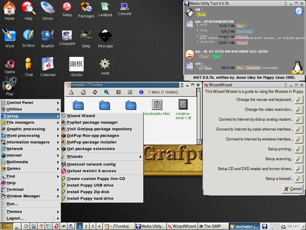 Review Grafpup Linux live CD for graphic designers