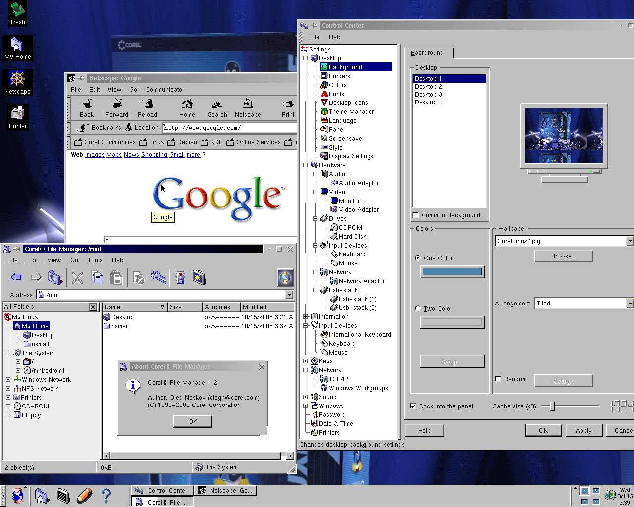 Corel Linux 1.1 — Скриншоты — Галерея