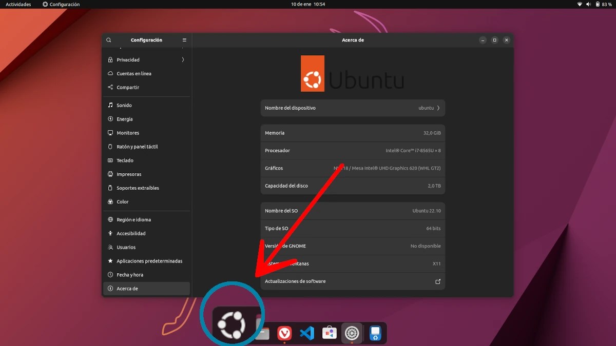 Ubuntu logo on the left in "Show applications" Linux Adictos