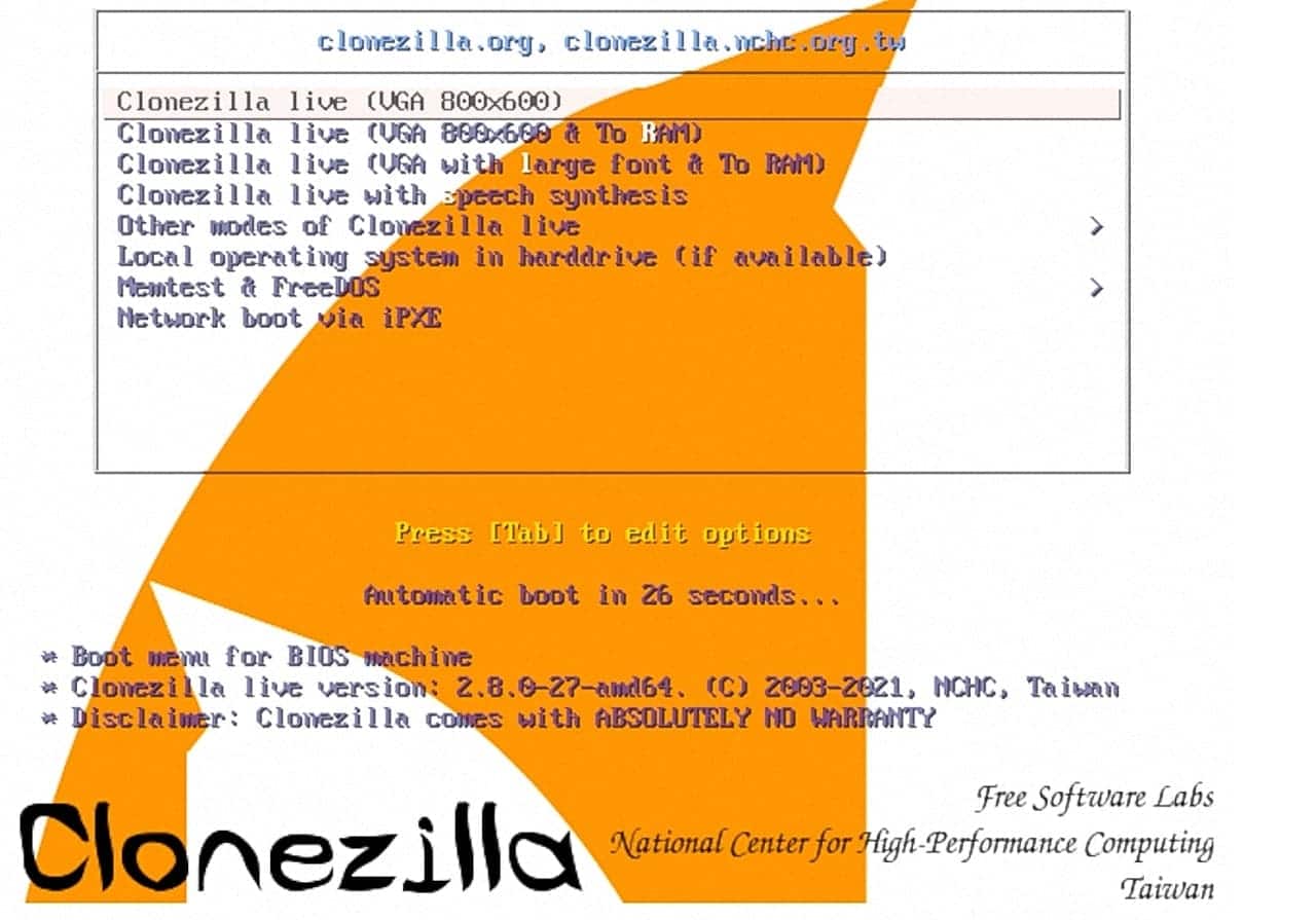 Clonezilla 3.1.022...
