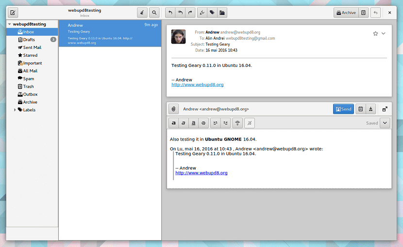 Geary 0.11, c'est la nouvelle version du client de messagerie Gnome