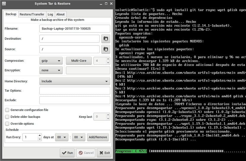 System Tar and Restore a simple backup script