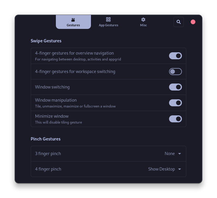 Adding gestures to X11 session on Gnome and customizations