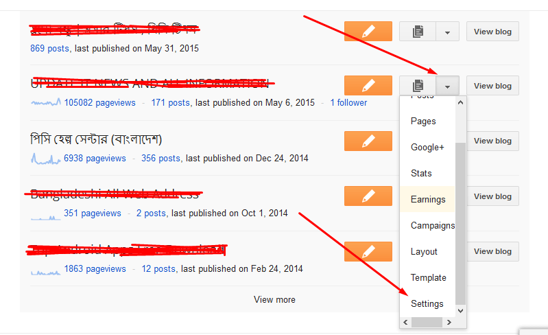 bloggger domain setup screenshot one