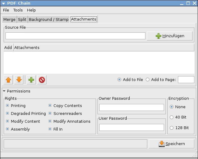 PDF Chain graphical user interface for the PDF Toolkit (PDFtk