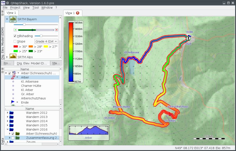 QMapShack GPS mapping (GeoTiff and vector) and GPSr management