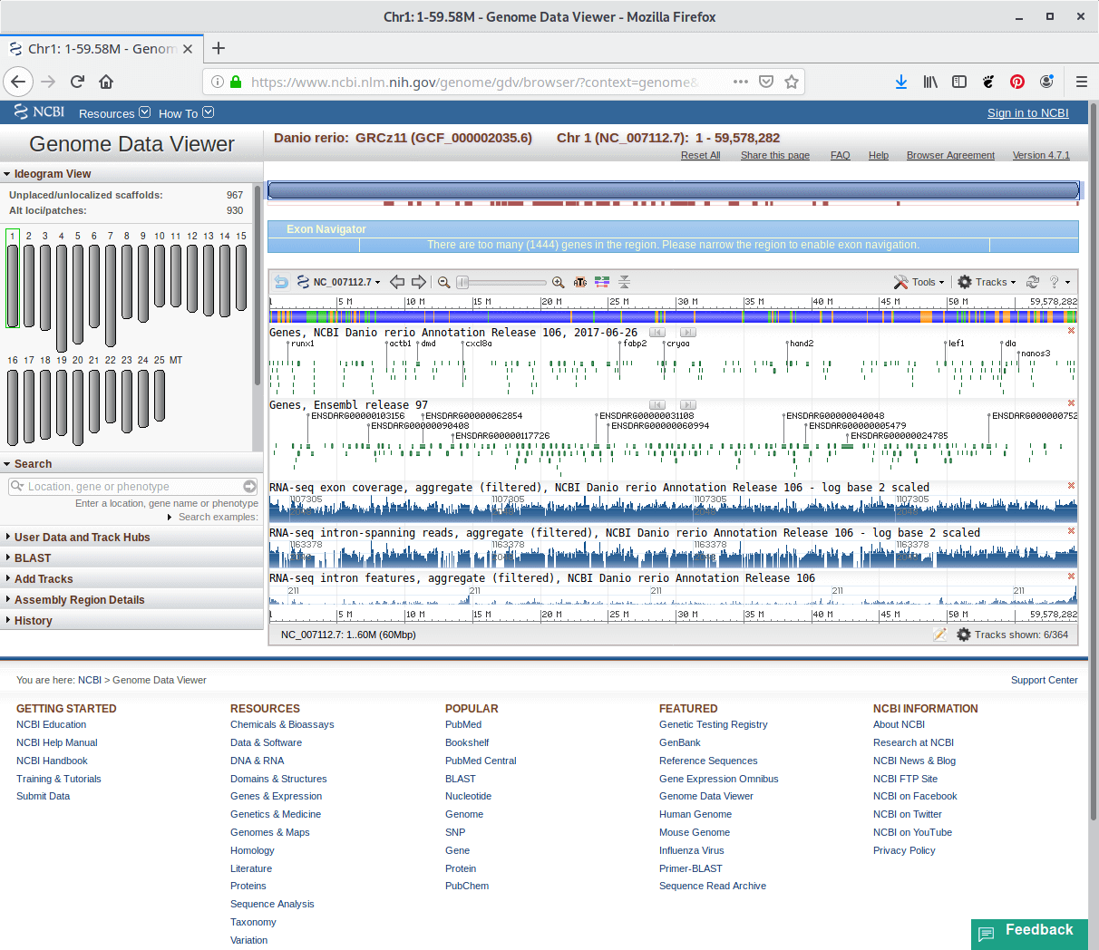 Genome Data Viewer genome browser for exploration and analysis of