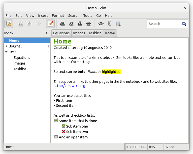 Zim Desktop Wiki brings the concept of a wiki to your desktop