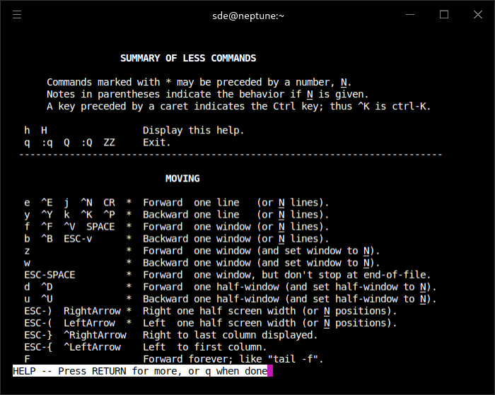 less popular pager LinuxLinks