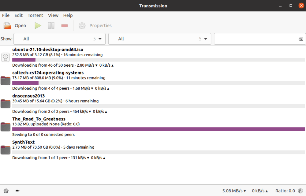 Transmission BitTorrent Client LinuxLinks