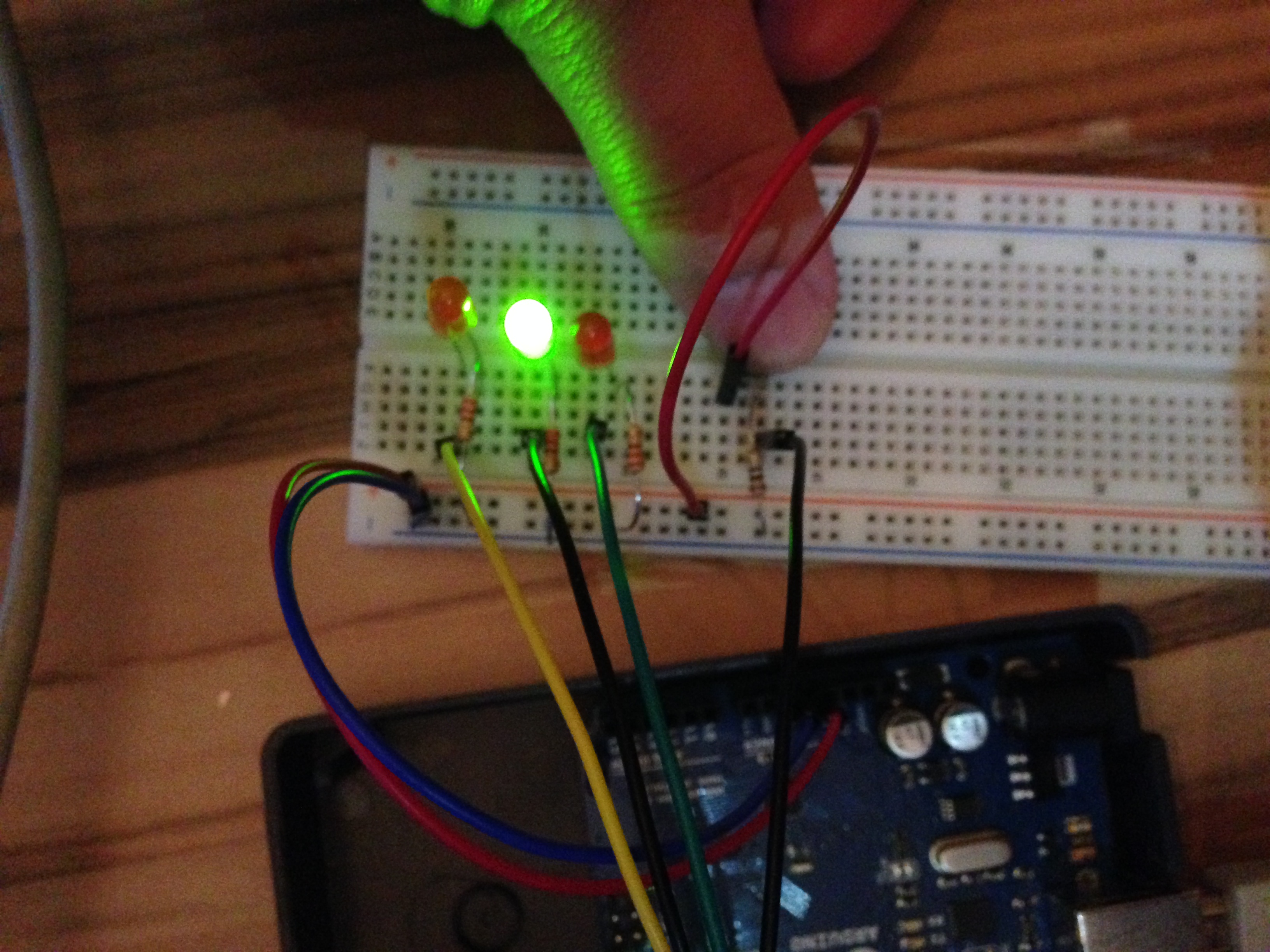 Arduino Starterkit 215 Spaceship Interface button pressed