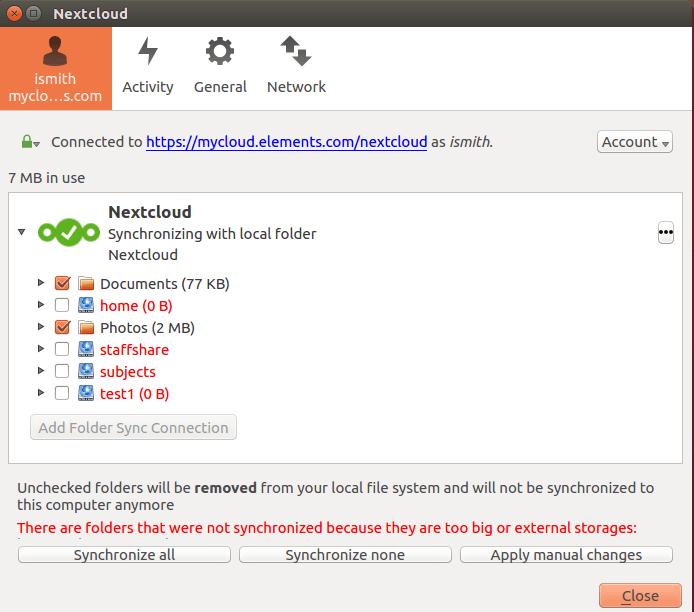 Nextcloud External Storage Support in Karoshi The Linux Schools Project