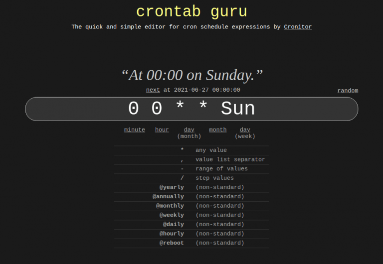How to Run a Crontab Job Every Week on Sunday