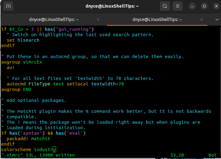 How to Set the Vim Background Colors in Linux