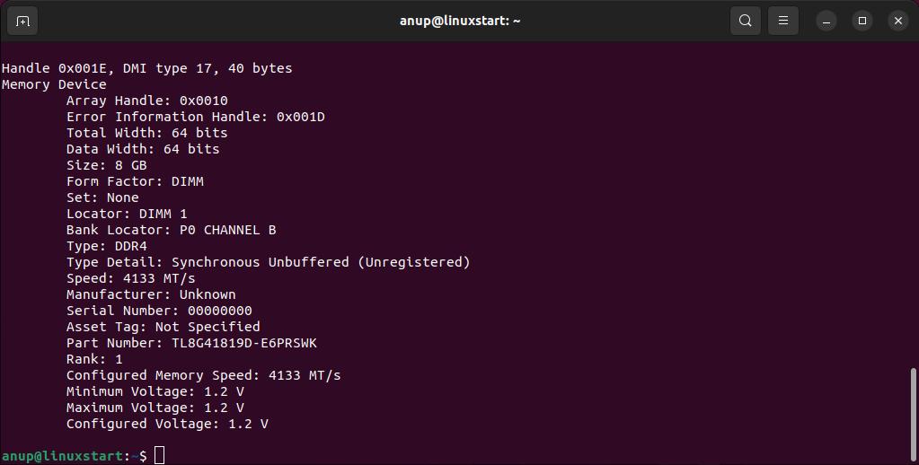 How To Check RAM Details On Ubuntu Linux Start