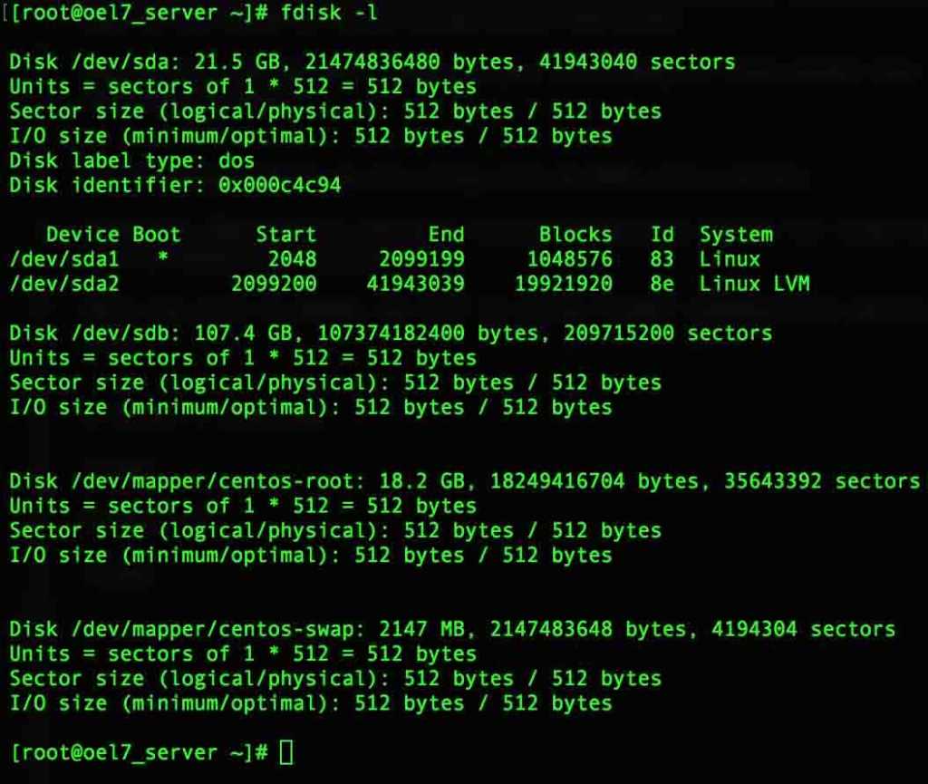 FDISK to partition the disks in Linux