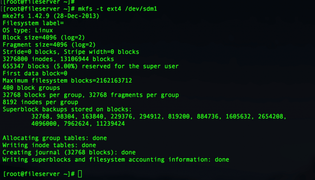 Create and mount filesystems in Linux