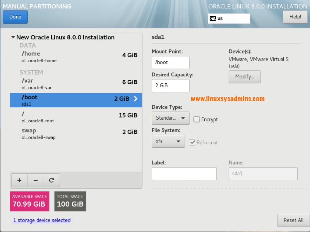 Oracle Linux 8 Installation step by step guide with screenshots