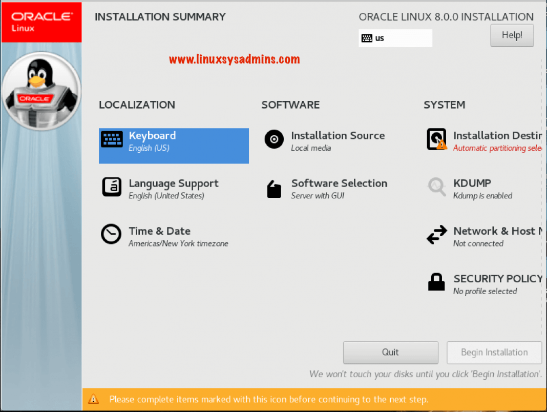 Oracle Linux 8 Installation step by step guide with screenshots