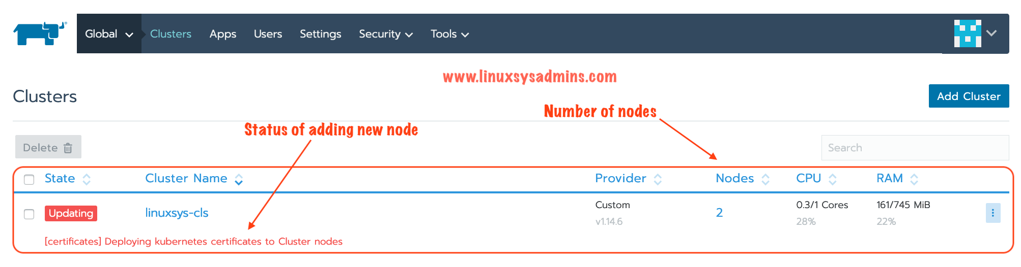 Rancher Setup a Cluster with Rancher on CentOS