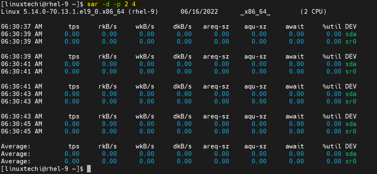 Generate CPU, Memory and I/O Report using SAR Command