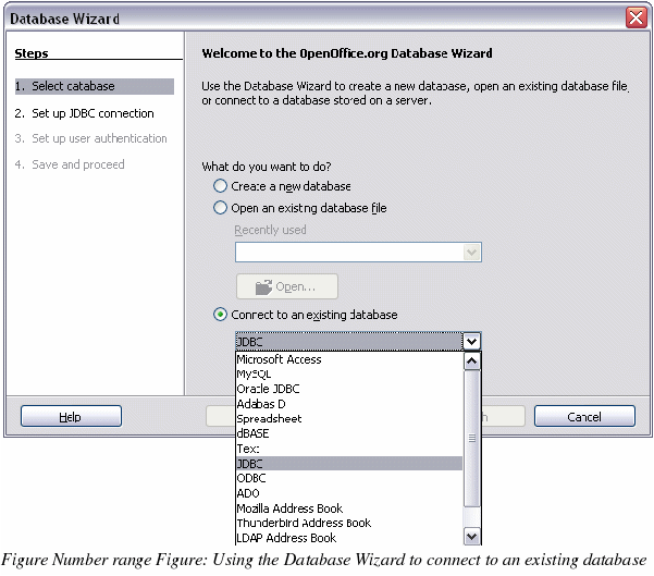 OpenOffice Writer Accessing an existing data source