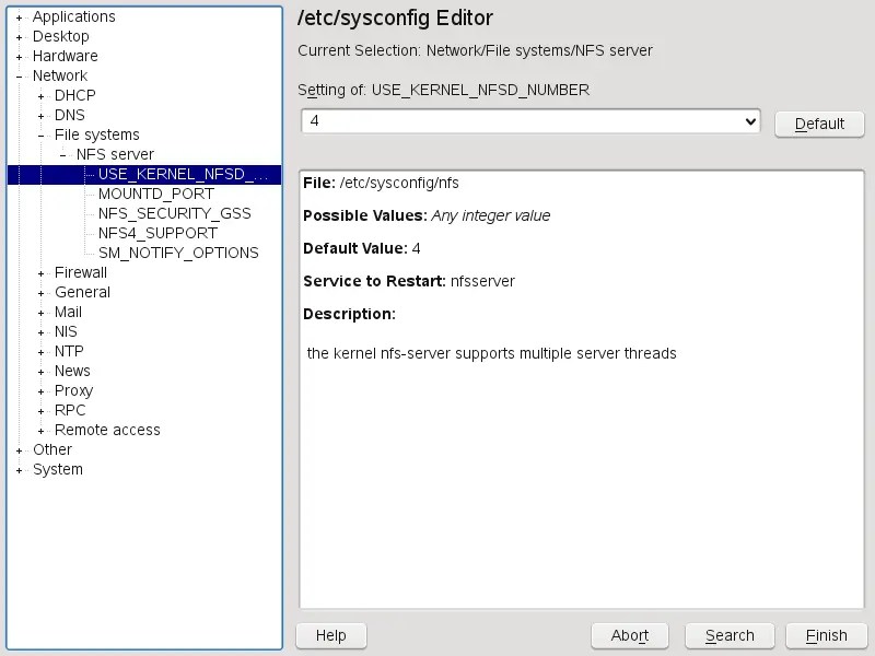 OpenSUSE 11.1 Reference System Configuration via /etc/sysconfig