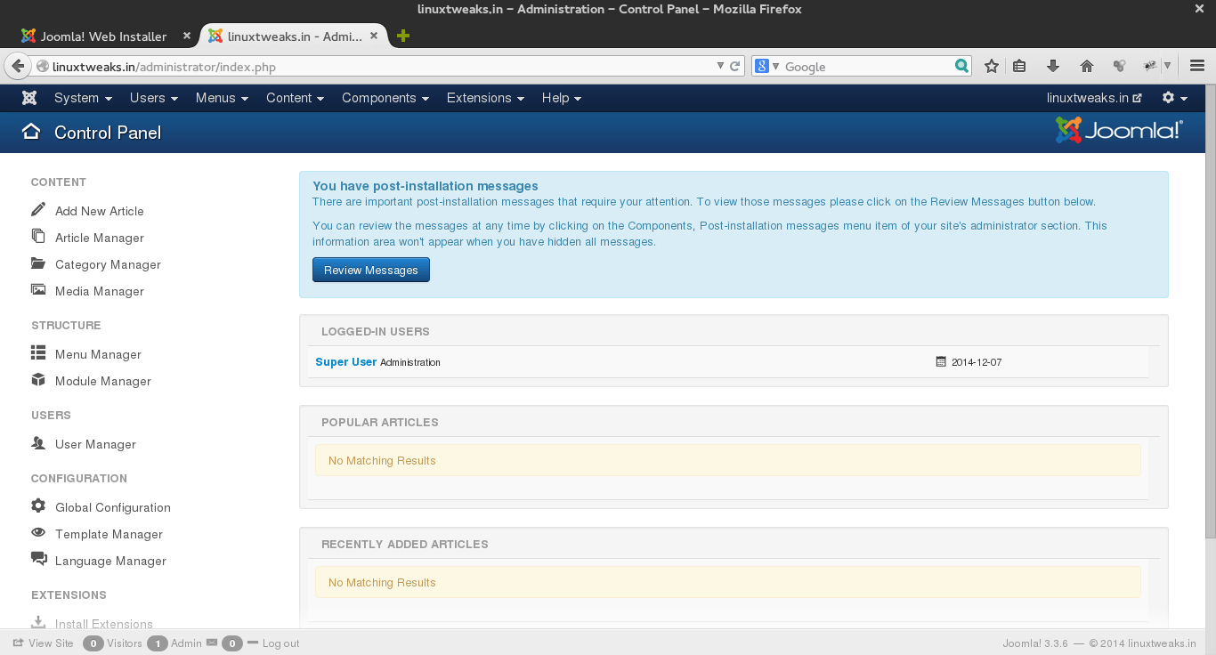 Joomla Installation Step by Step with Screenshots Linux Tweaks