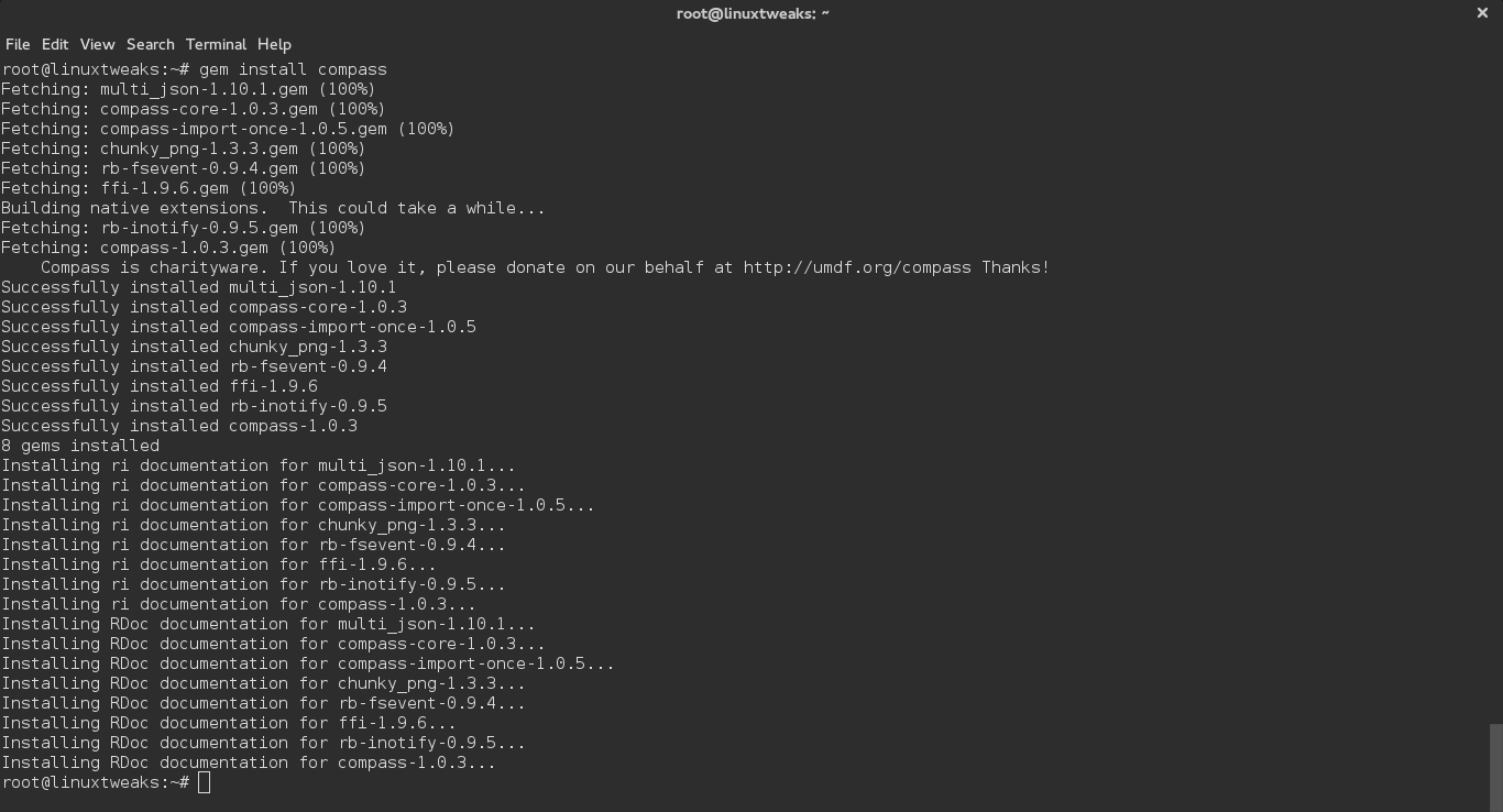 How to install Sass and Compass in Ubuntu Linux Tweaks