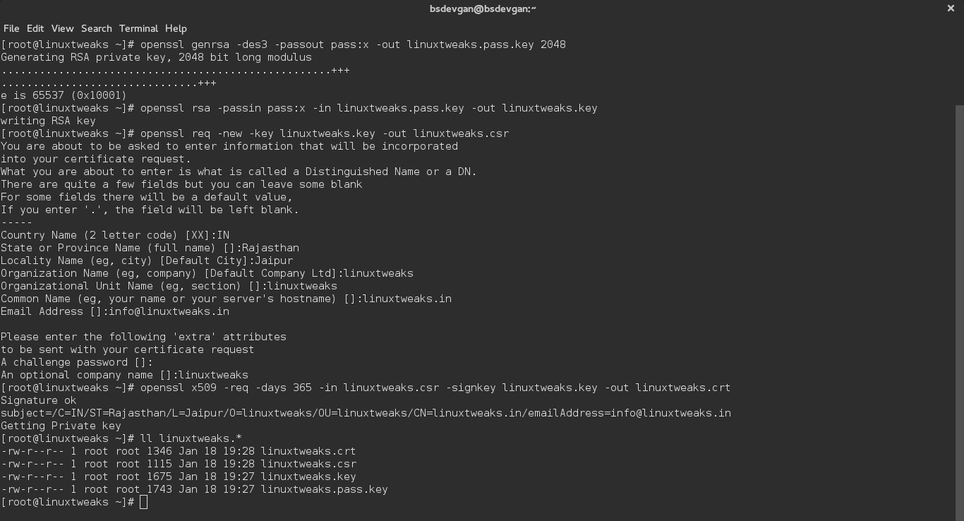How to Create a SelfSigned SSL Certificate With OpenSSL Linux Tweaks