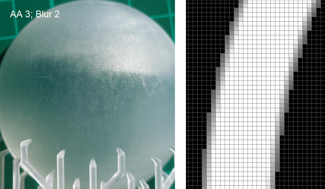 DLP Anti Aliasing (AA) and Blurr in resin 3Dprinting Liqcreate
