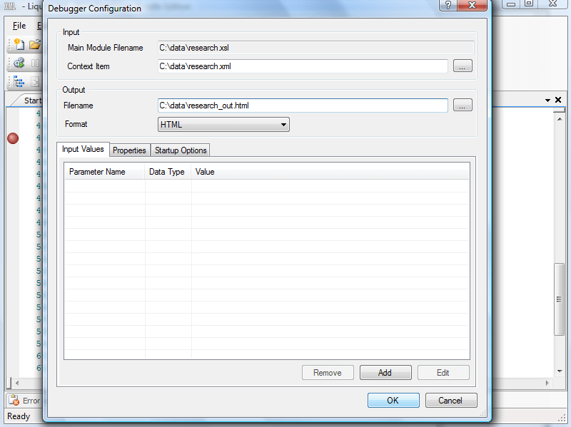 XSLT Editor and Debugger