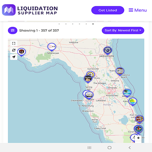 Pallets near me Florida Liquidation Map