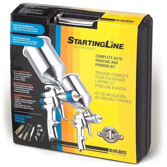 DeVilbiss StartingLine HVLP Gravity Spray Gun Kit Liquid Print