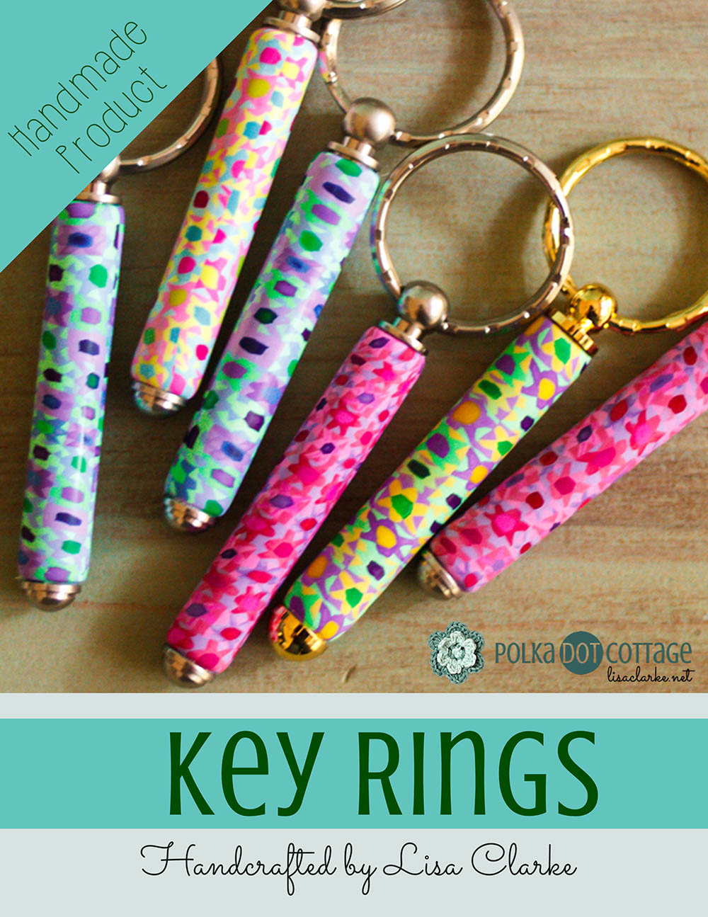 Handcrafted Polymer Clay Covered Key Fobs ⋆ Polka Dot Cottage