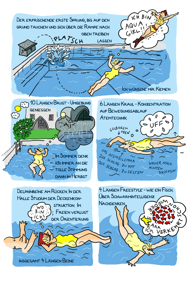 Wir gehen gemeinsam Schwimmen Fresh Fish Das Comicblog von Lisa Neun