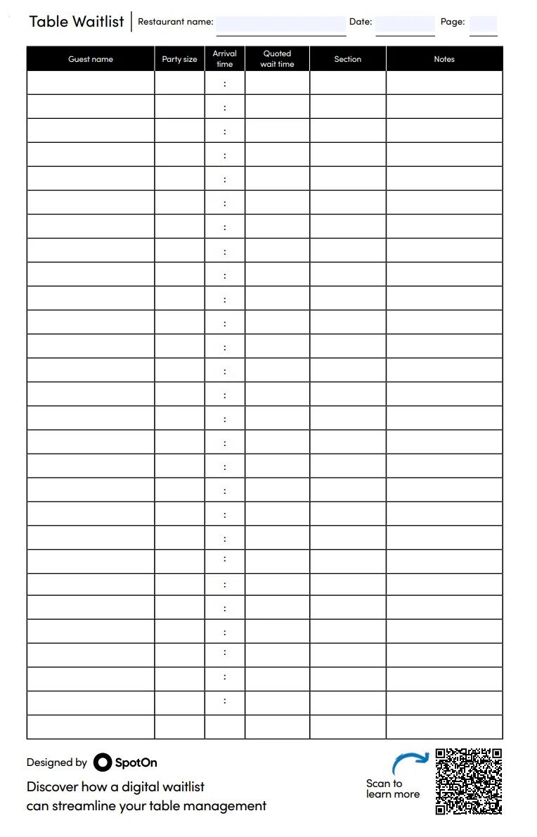 Waitlist Template Free List Templates in MS Word, Excel and PDF Formats