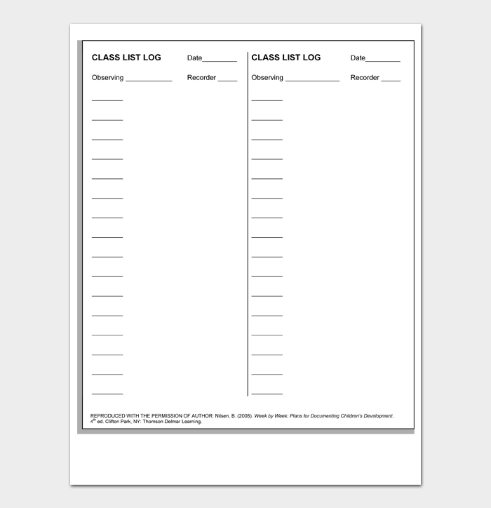 25 Free Class Roster Templates (Word, Excel, PDF)