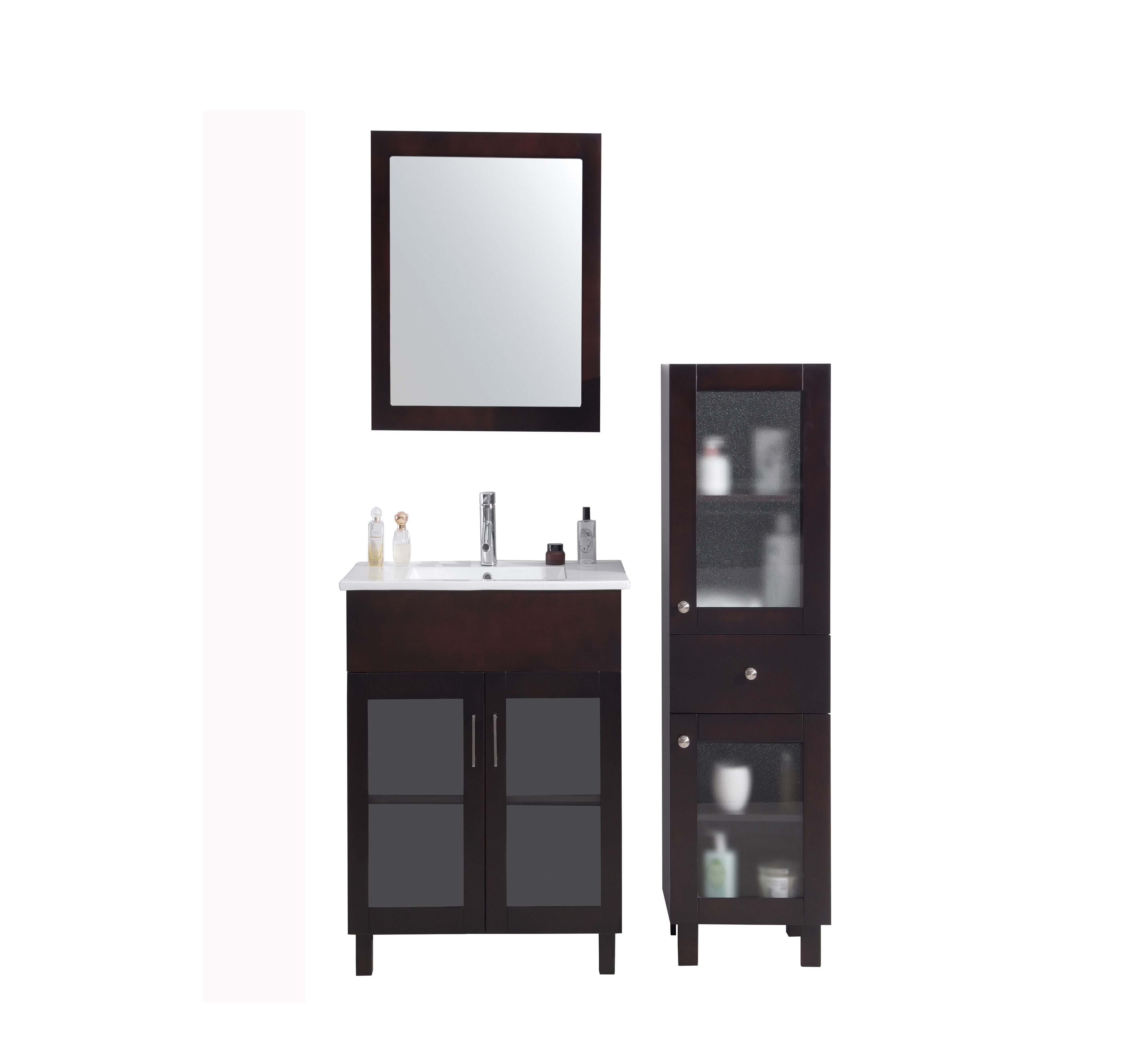24" Single Bathroom Vanity + Ceramic Basin Counter with Color