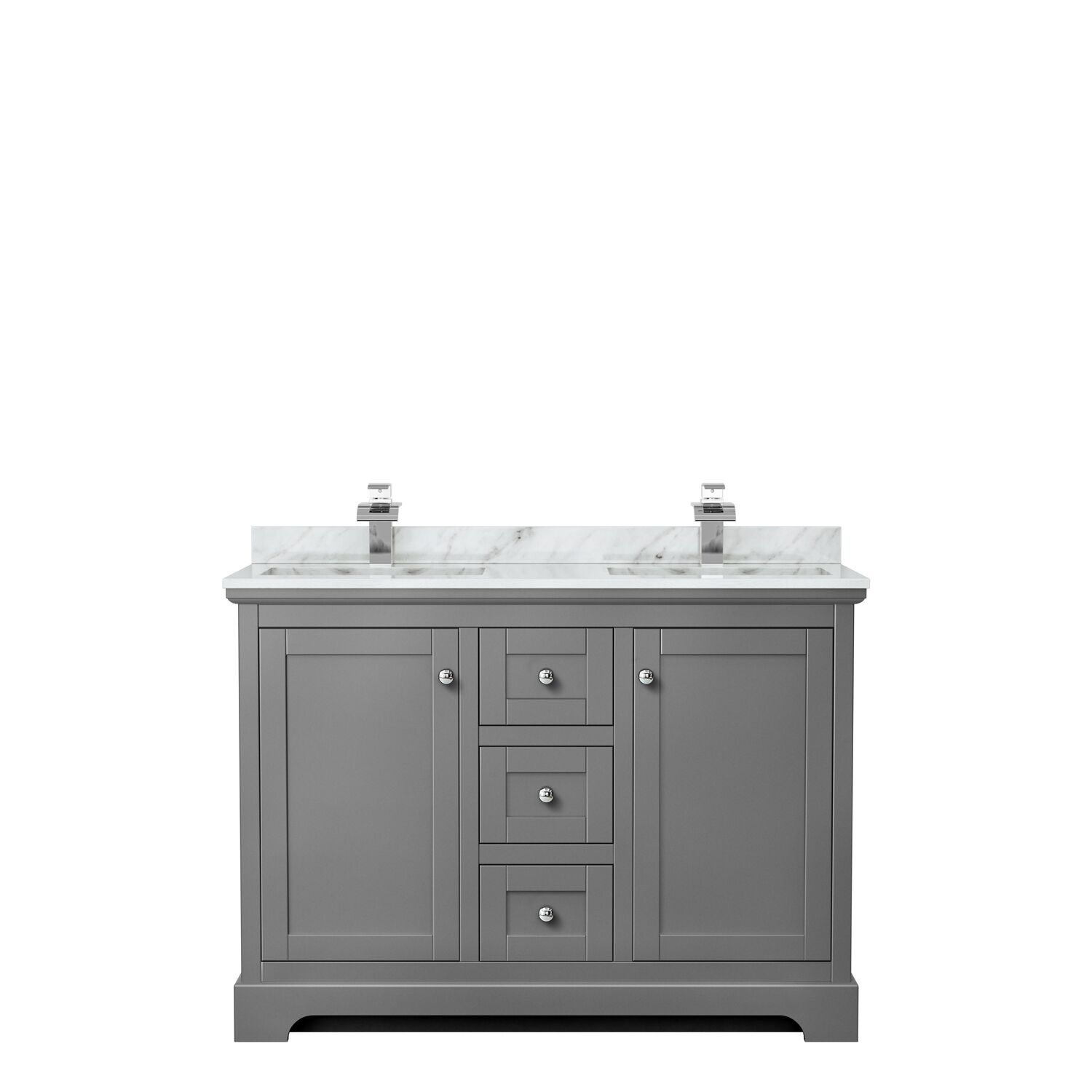 48" Double Bathroom Vanity in Dark Gray with Countertop, Sinks and