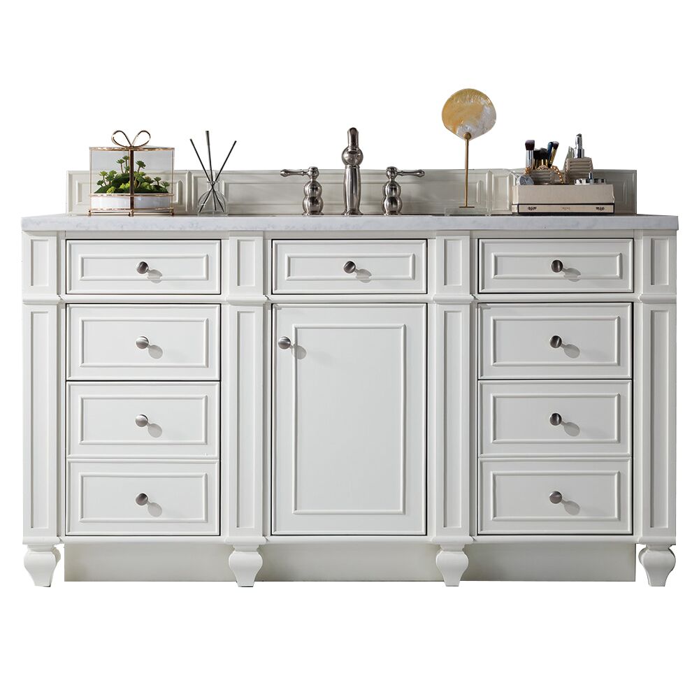 James Martin Bristol Collection 60" Single Vanity, Bright White