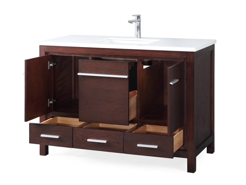 Adelina 48" Tennant Brand Modern Style Bathroom Sink Vanity in Espresso