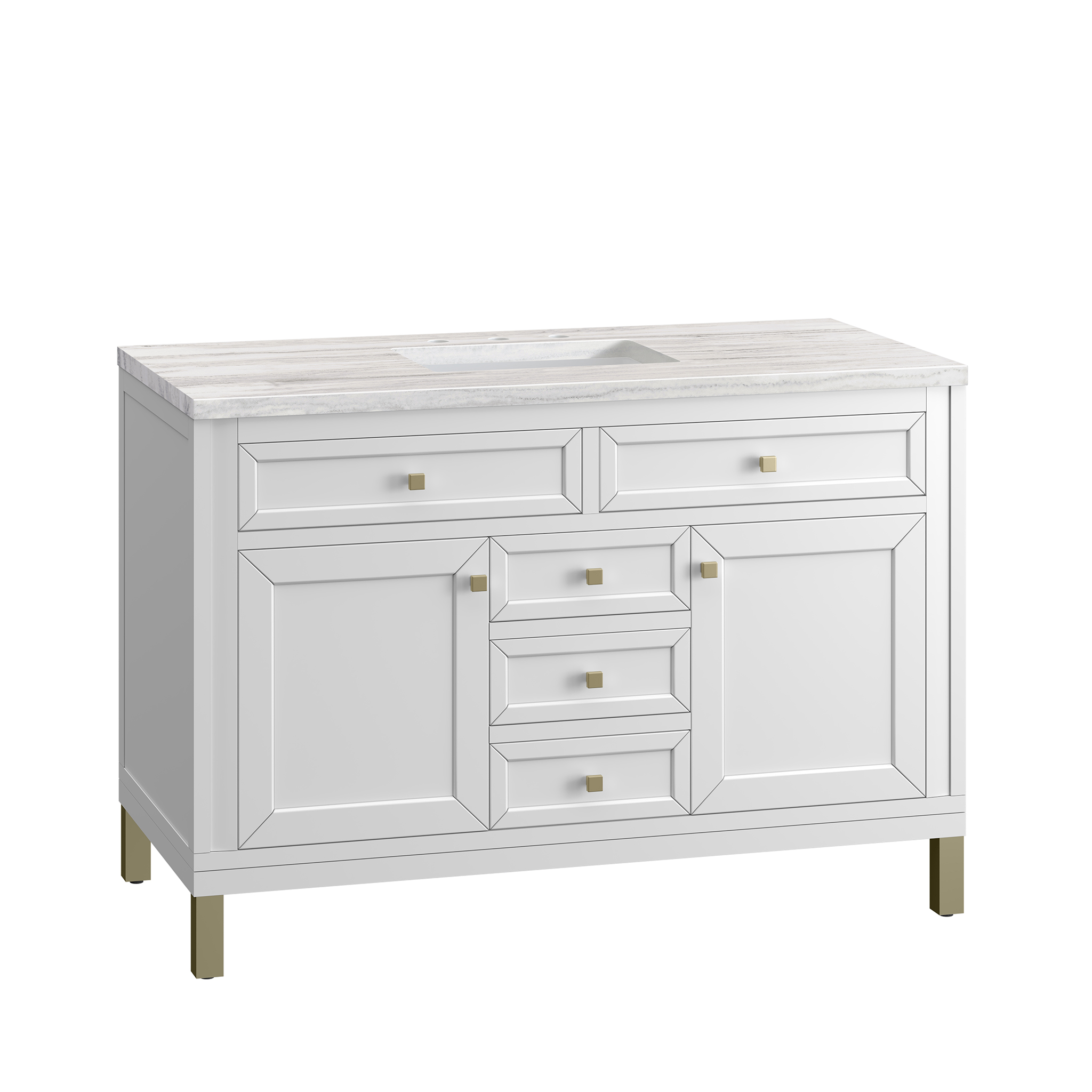 James Martin Chicago Collection 48" Single Vanity, Glossy White With