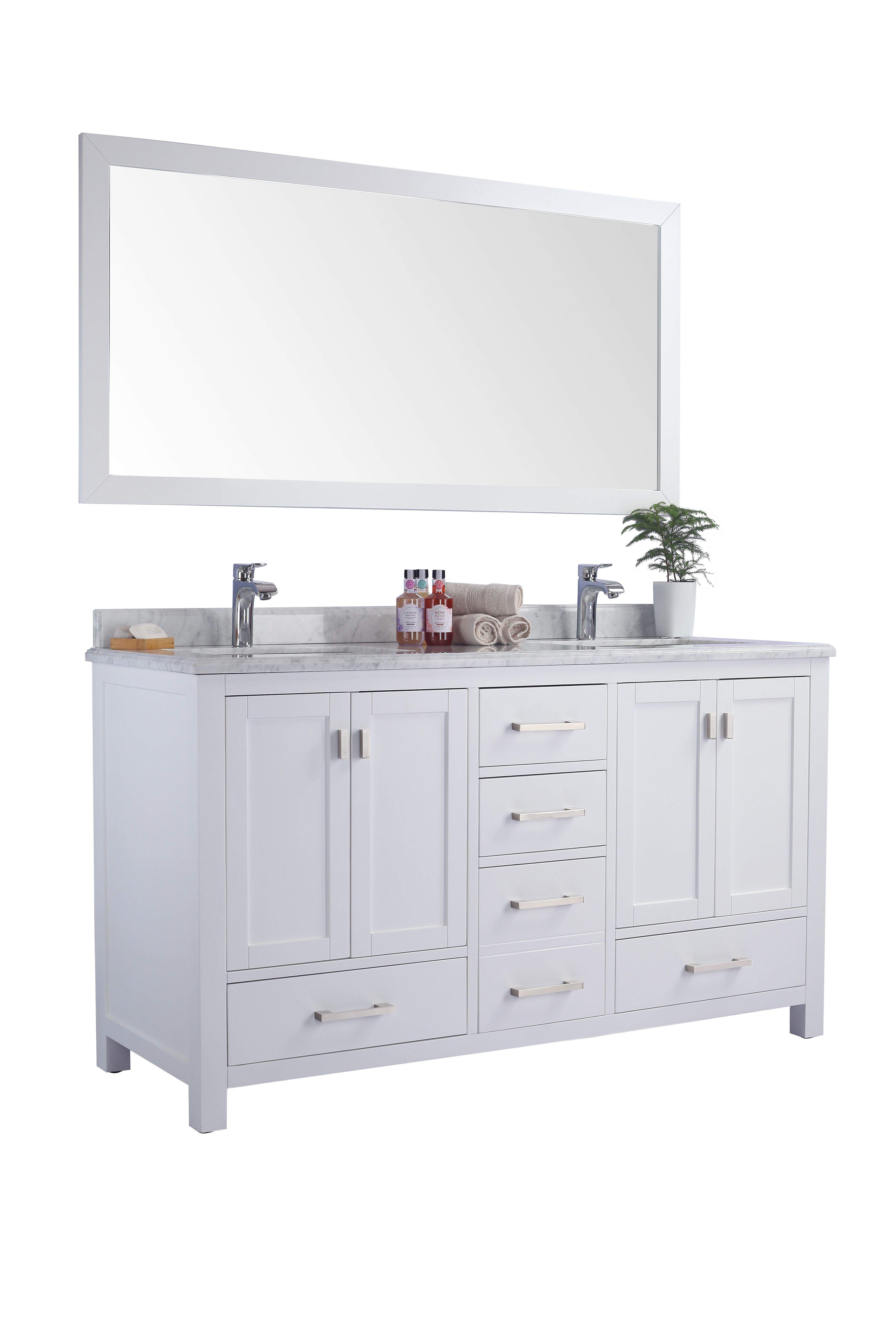 60 Bathroom Vanity / Vanity Art 60" Double Sink Bathroom Vanity Combo Set 5 What