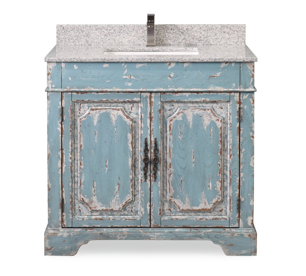 Adelina 36" Benton Collection Litchfield Distressed Rustic Light Blue