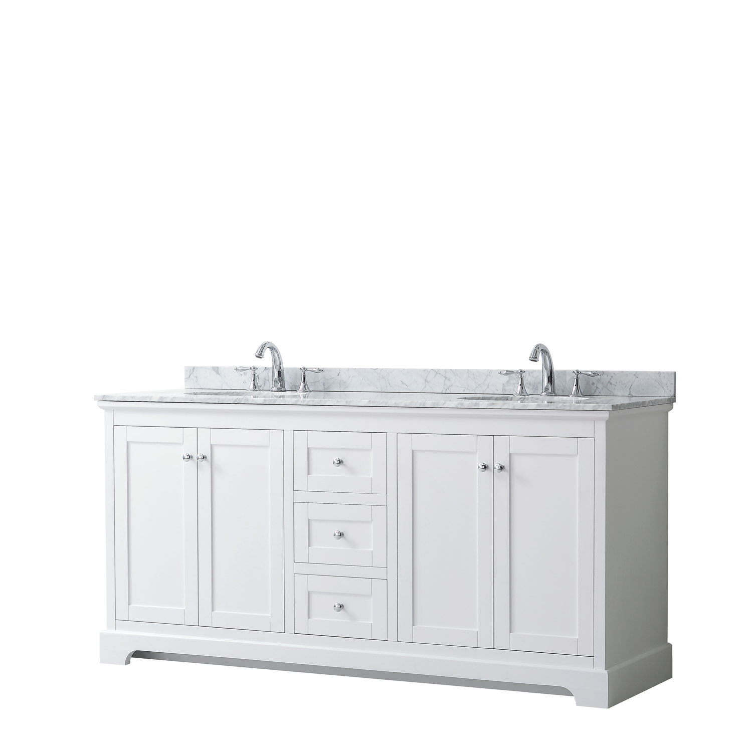 Bathroom Vanity Cabinets No Sink 72" Double Bathroom Vanity in White, No Countertop, No Sinks, and No Mirror