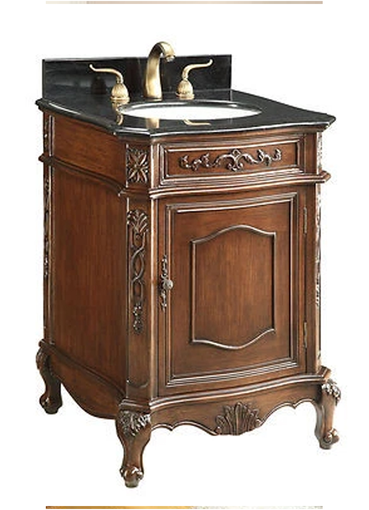 24" Classic Petite Powder Room Debellis Bathroom Sink Vanity & Mirror Set