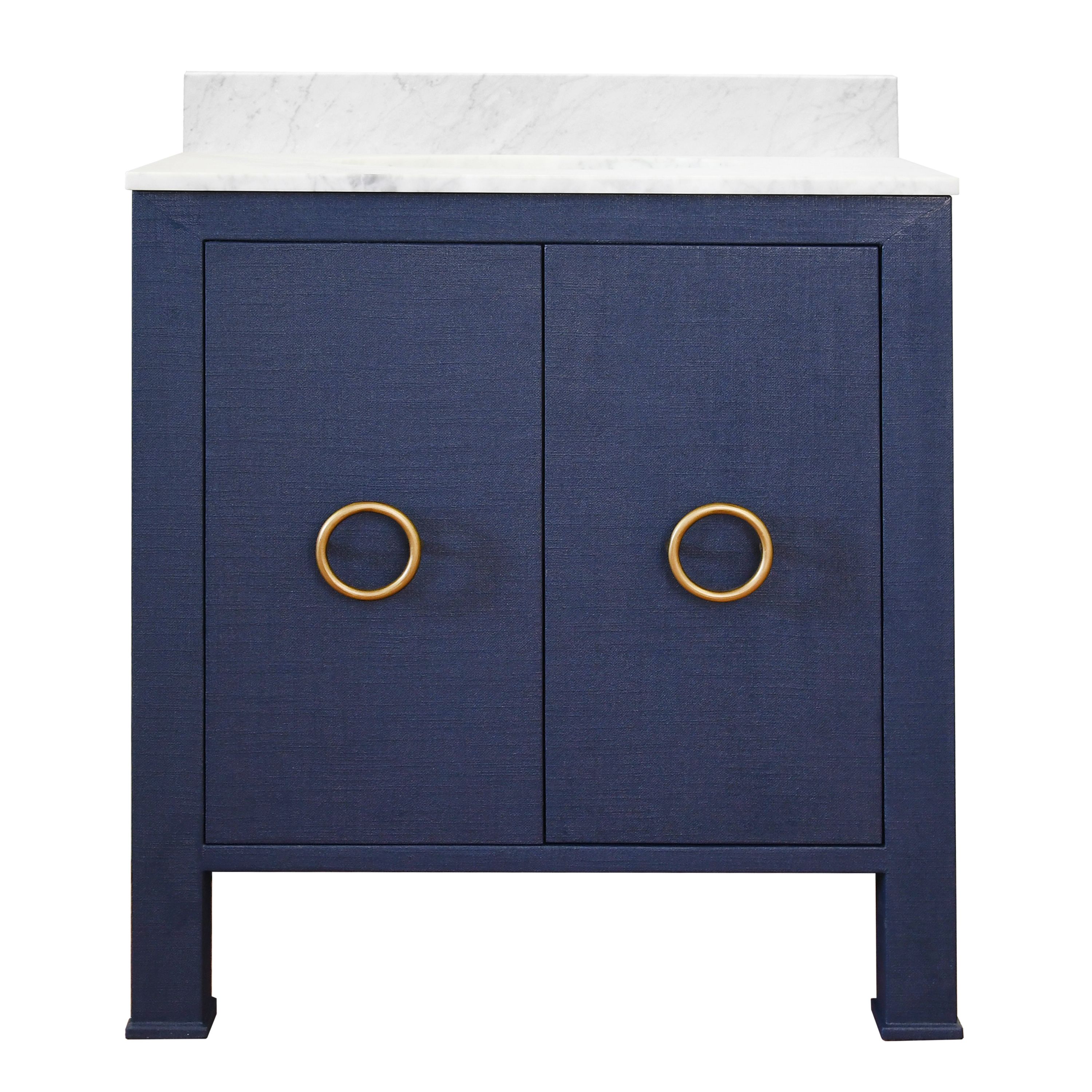 30" Issac Edwards Collection Bath Vanity in Matte White Lacquer Finsih